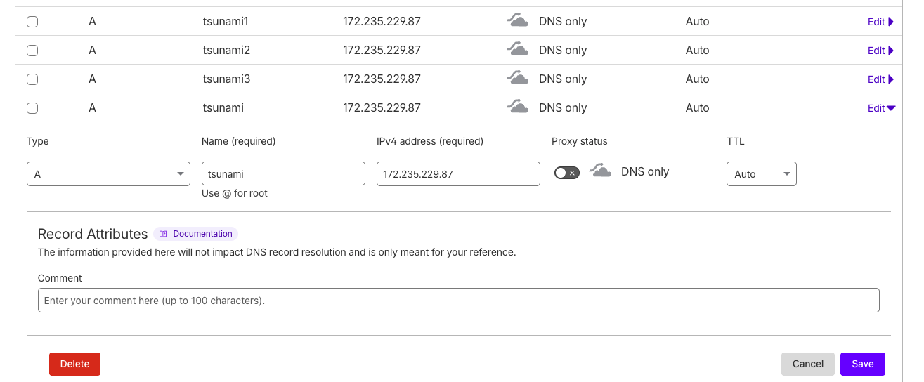 Cloudflare DNS Only